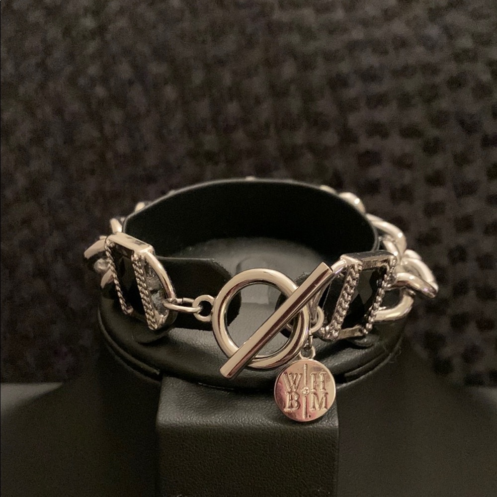 White House Black Market Silver and Black Bracelet